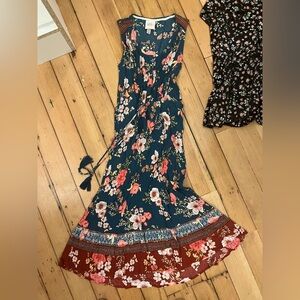 Knox Rose Floral Maxi Dress in Blue and Red